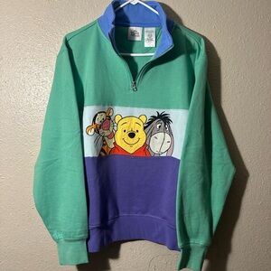 Disney Winnie The Pooh And Pals 1/4 Zip Pullover Sweatshirt